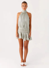 Willow Chiffon Mini Dress - Green