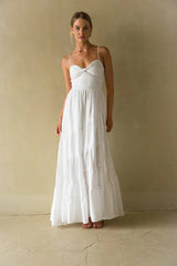 Donna Twist Front Tiered Maxi Dress